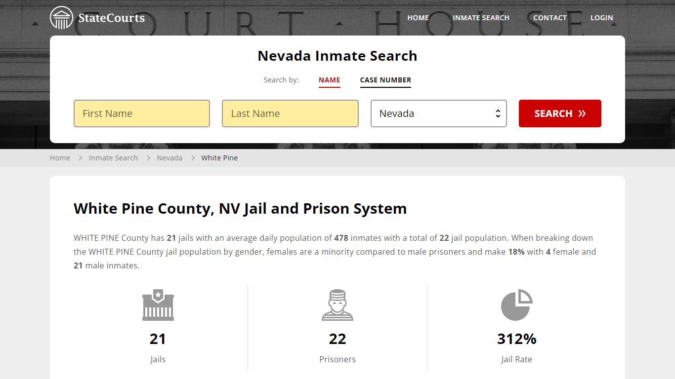 White Pine County, NV Inmate Search - StateCourts
